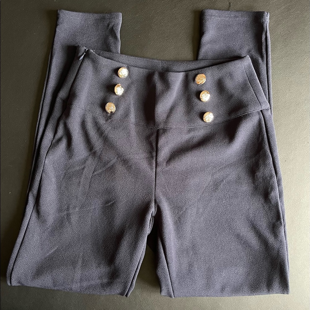 Dressy gold buttons pants
